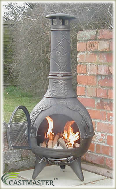 CASTMASTER AZTEC CAST IRON CHIMINEA CHIMENEA CHIMNEA PATIO HEATER | eBay